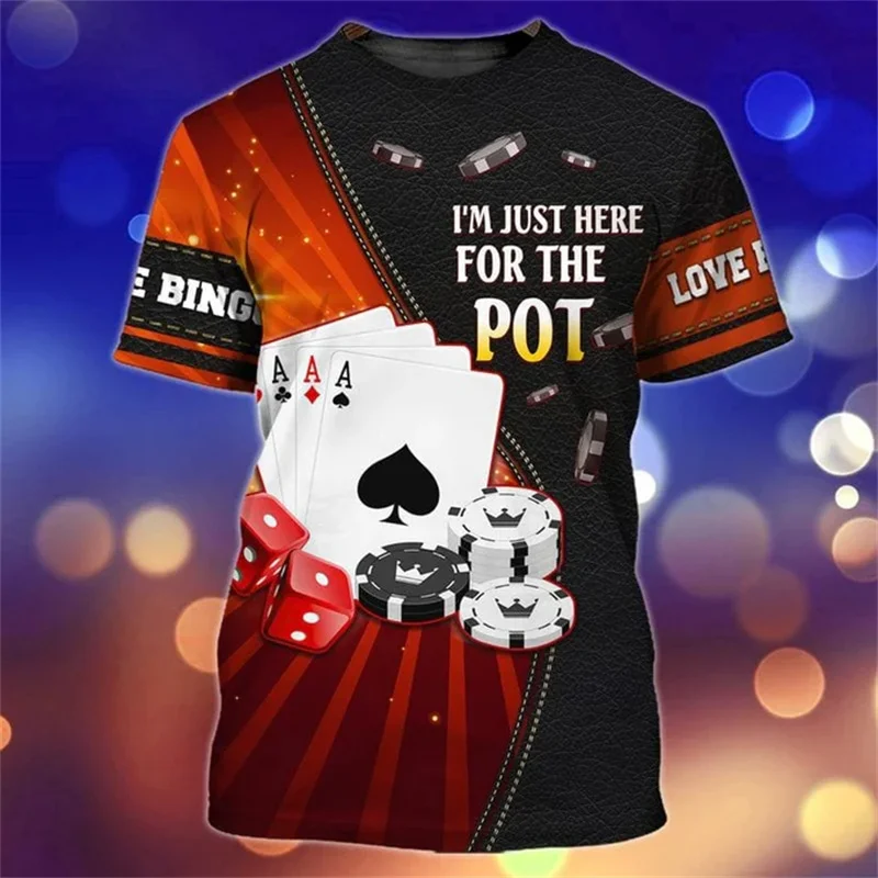 Poker Card Game Funny Print T-shirt Men's Clothing Casual Sport Short Sleeve T Shirts 3D Print Funny Pattern Novel Harajuku Tee - Image 3