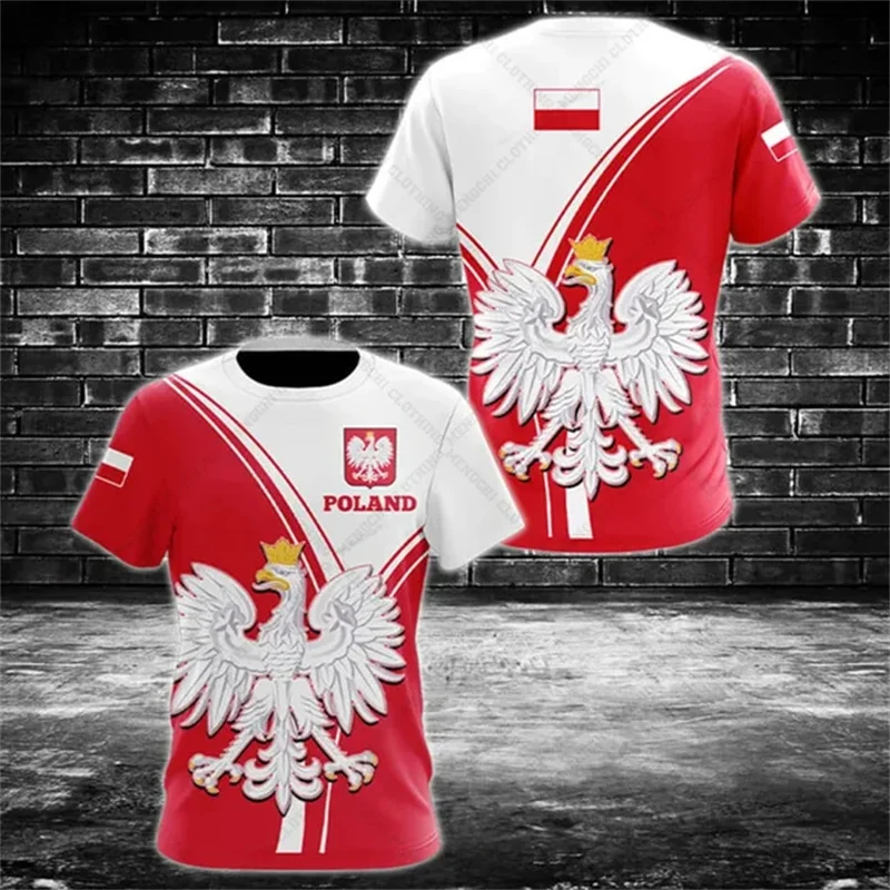 Polish Flag Badge 3D Print T-shirt Men Clothing Fashion Streetwear O Neck Pride T Shirts Camo Plaid Summer Sport Casual Tee Top - Image 5