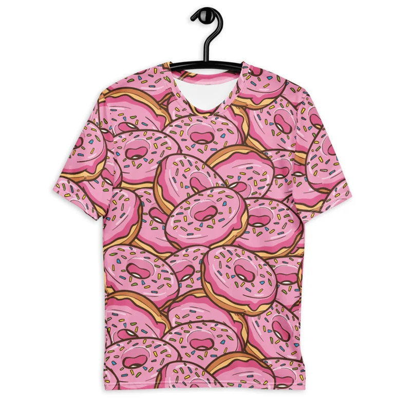 All Over Printed Donuts Pattern T-shirt For Kid Men's Clothing Funny Leisure Short Sleeve Tee Shirt Harajuku Street Food Tee - Image 4