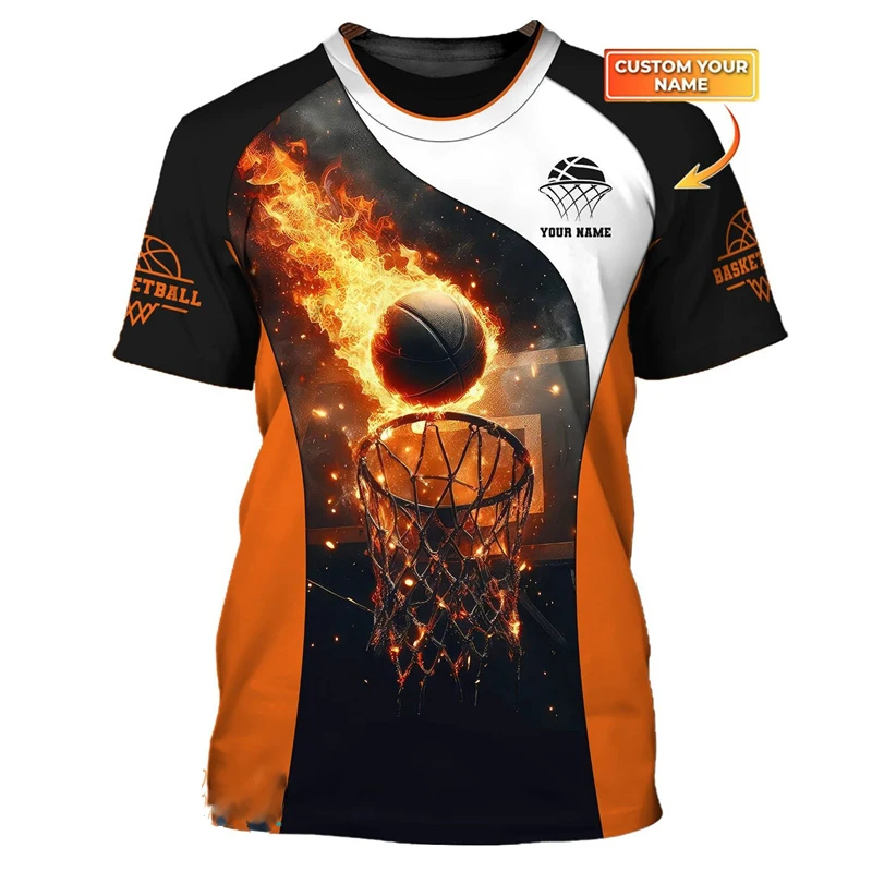Basketball Sports Lover Custom T-shirt For Men's Clothing Daily Fashion Leisure Crewneck T Shirt Street Harajuku Trend Tee Top - Image 4