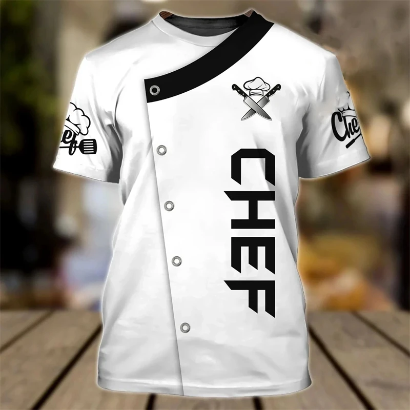Chef Shirt Kitchen Men's T-shirts 3D Print Men Clothing O-Neck Oversized Short Sleeve Tops Fashion Punk Streetwear Tee Shirt 4XL - Image 6