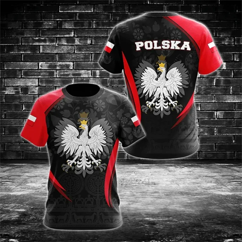 Polish Flag Badge 3D Print T-shirt Men Clothing Fashion Streetwear O Neck Pride T Shirts Camo Plaid Summer Sport Casual Tee Top - Image 4