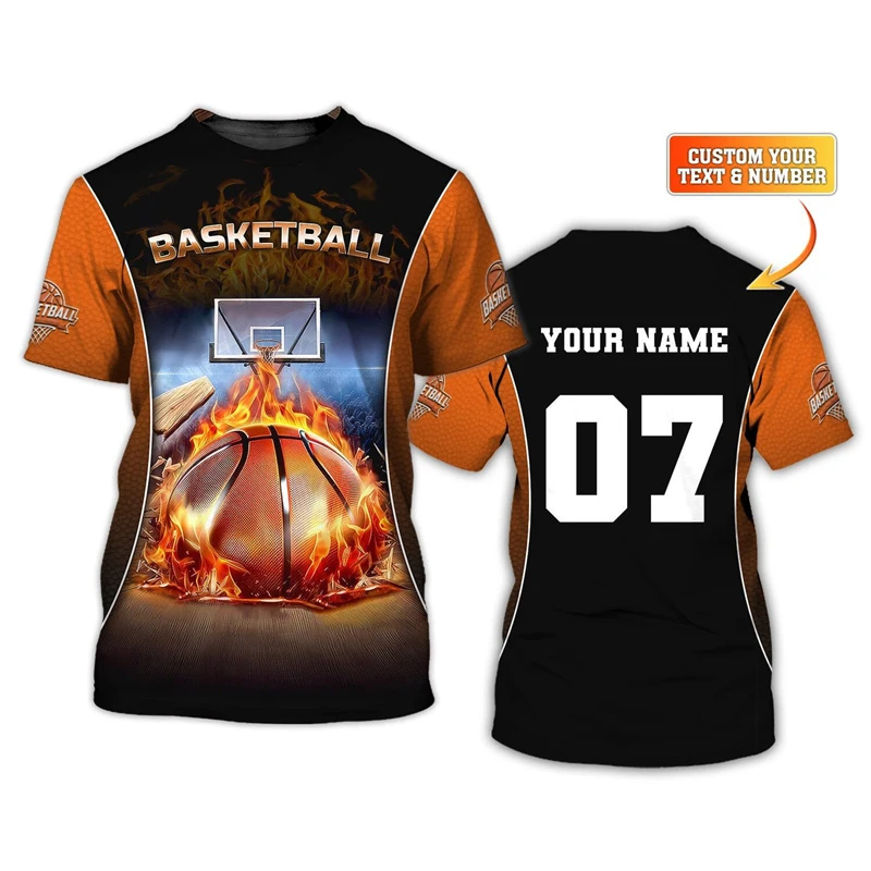 Basketball Sports Lover Custom T-shirt For Men's Clothing Daily Fashion Leisure Crewneck T Shirt Street Harajuku Trend Tee Top - Image 2