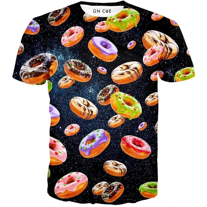 All Over Printed Donuts Pattern T-shirt For Kid Men's Clothing Funny Leisure Short Sleeve Tee Shirt Harajuku Street Food Tee - Image 2