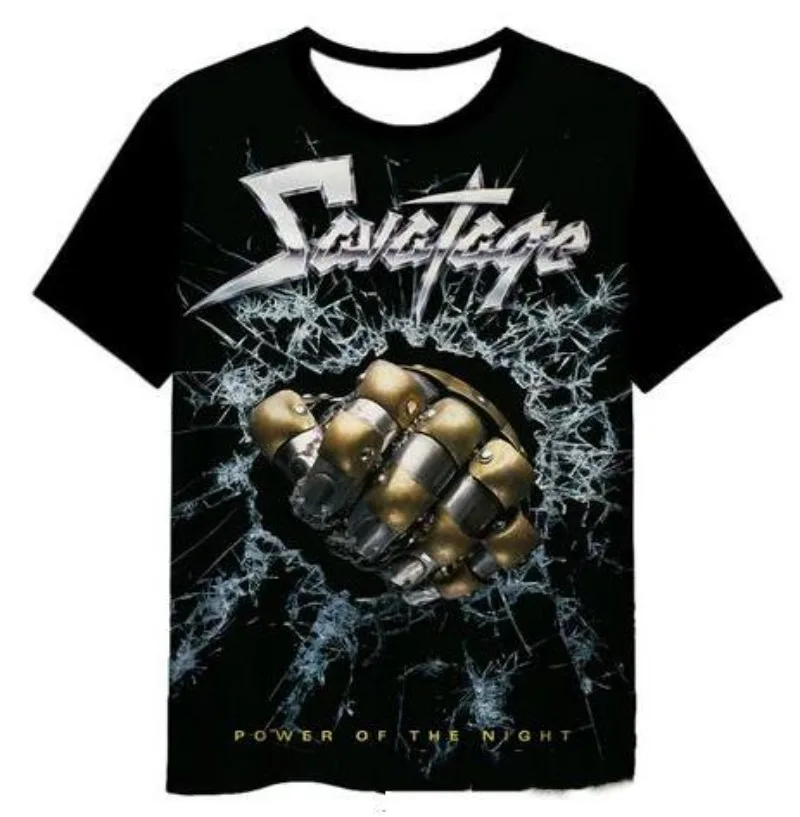 Summer Vintage Savatage Rock 3D Print T Shirt Men Casual Tops O-Neck Oversized Men's Clothing Punk Streetwear DX0218