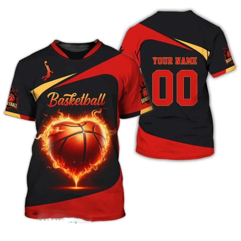 Basketball Sports Lover Custom T-shirt For Men's Clothing Daily Fashion Leisure Crewneck T Shirt Street Harajuku Trend Tee Top - Image 3