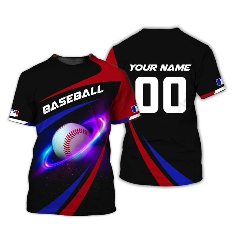 Baseball Custom Names T-shirt For Men's Clothing Short Sleeve O-neck Pullover Top Cool Pattern Fashion Trend Sports Tee 2025 - Image 4